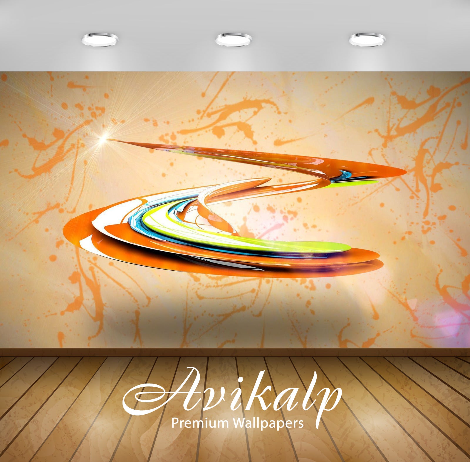 Avikalp Exclusive Awi3896 Shiny Paint Swirl Full HD Wallpapers for Liv