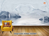Avikalp Exclusive AVZ0667 New Chinese Ink Wonderland Hd Marble Tv Background Wall HD 3D Wallpaper