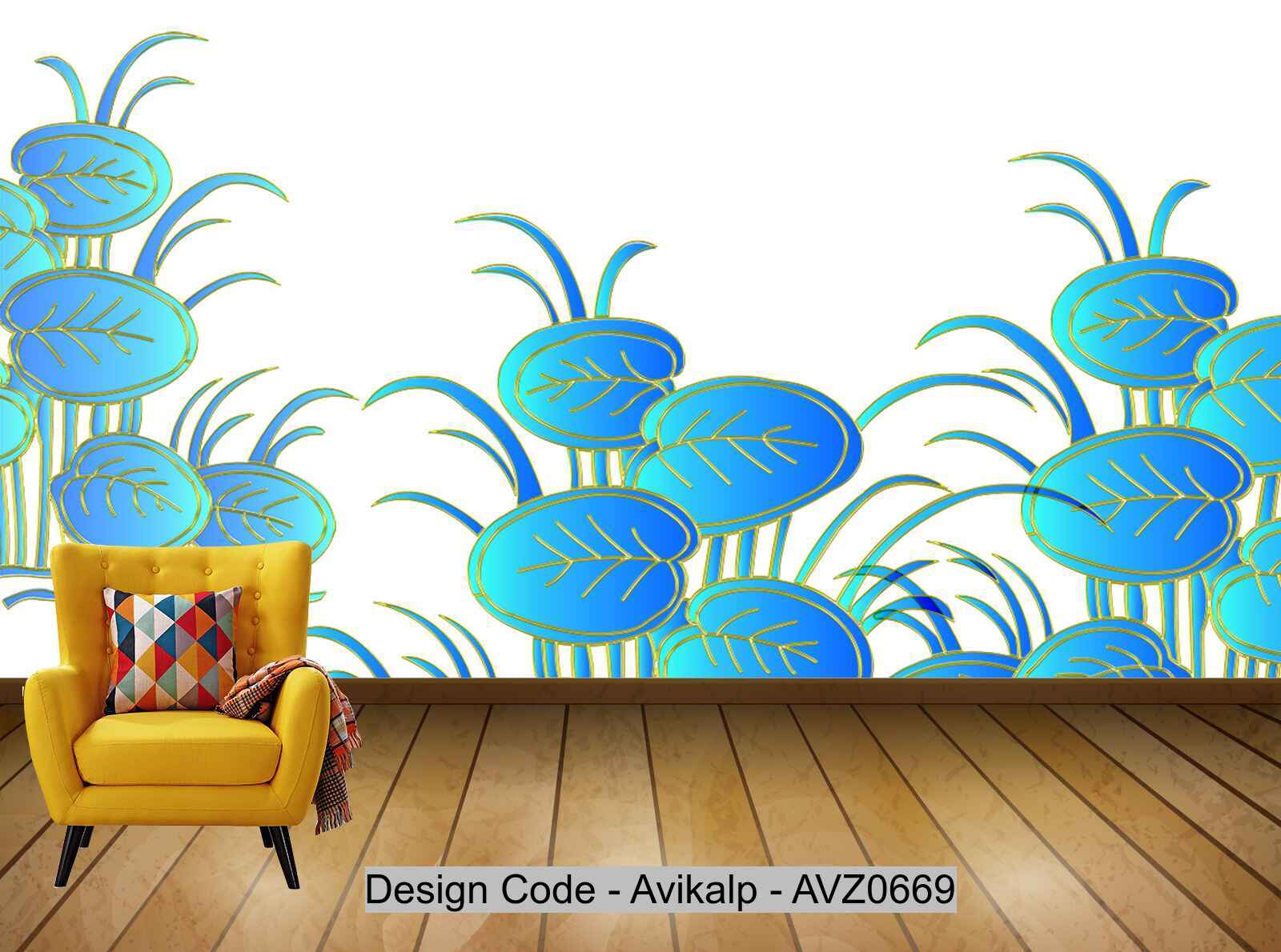 Avikalp Exclusive AVZ0669 Modern Minimalist Flower Embossed Tv Background Wall HD 3D Wallpaper