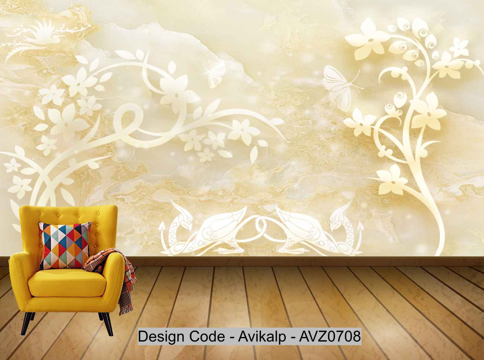 Avikalp Exclusive AVZ0708 Creative Luxury Jade Relief 3D Tv Background ...