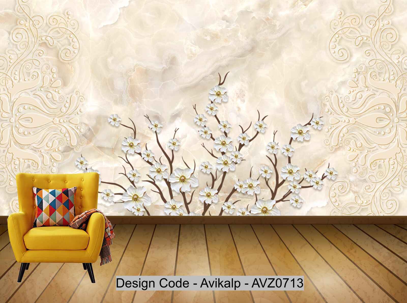 Avikalp Exclusive AVZ0713 Modern Minimalist Style Tv Background Wall HD 3D Wallpaper