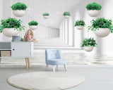 Avikalp Exclusive AWZ0172 3d Mural Green Plant Tv Background Mural HD 3D Wallpaper