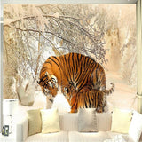 Avikalp Exclusive AWZ0182 3d East Tiger Winter Snow Photo 3d Wall Murals HD 3D Wallpaper