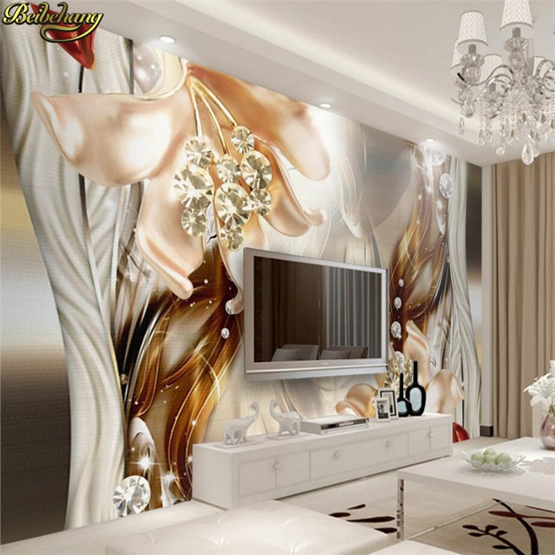 Avikalp Exclusive AWZ0244 3D wallpaper murals wall stickers dream 3d jewelry flowers jewelry background HD 3D Wallpaper