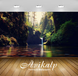 Avikalp Exclusive Scenery Waterfall Lake Nature AWI1199 HD Wallpapers for Living room, Hall, Kids Ro