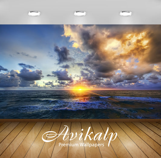 Avikalp Exclusive Sunrise AWI1221 HD Wallpapers for Living room, Hall, Kids Room, Kitchen, TV Backgr