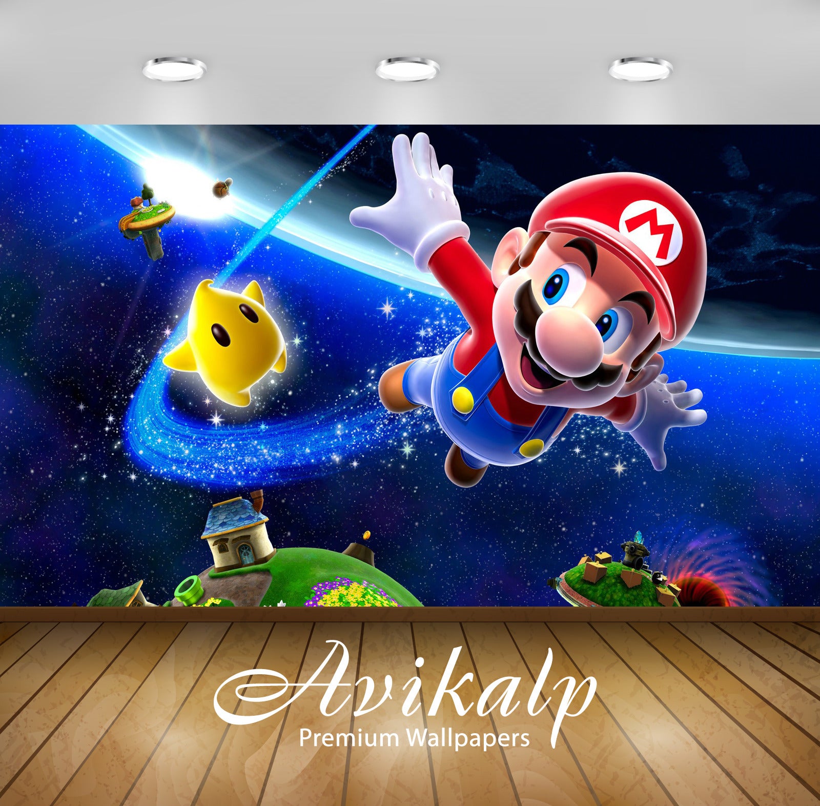 Avikalp Exclusive Super Mario AWI1224 HD Wallpapers for Living room, Hall, Kids Room, Kitchen, TV Ba