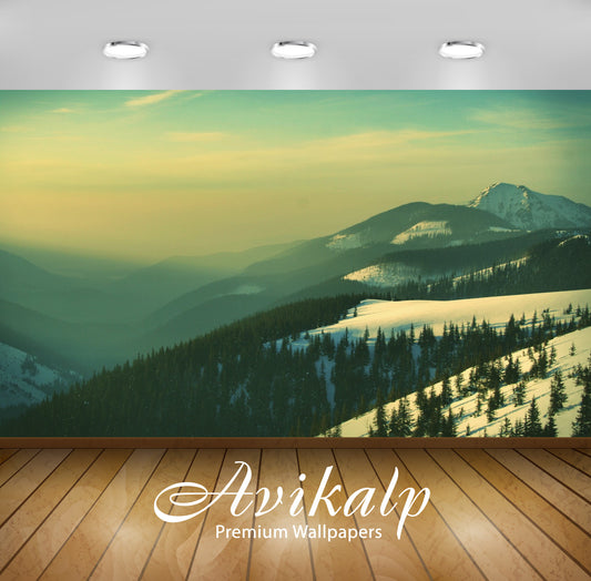 Avikalp Exclusive Awi1420 Snowy Mountain Full HD Wallpapers for Living room, Hall, Kids Room, Kitche