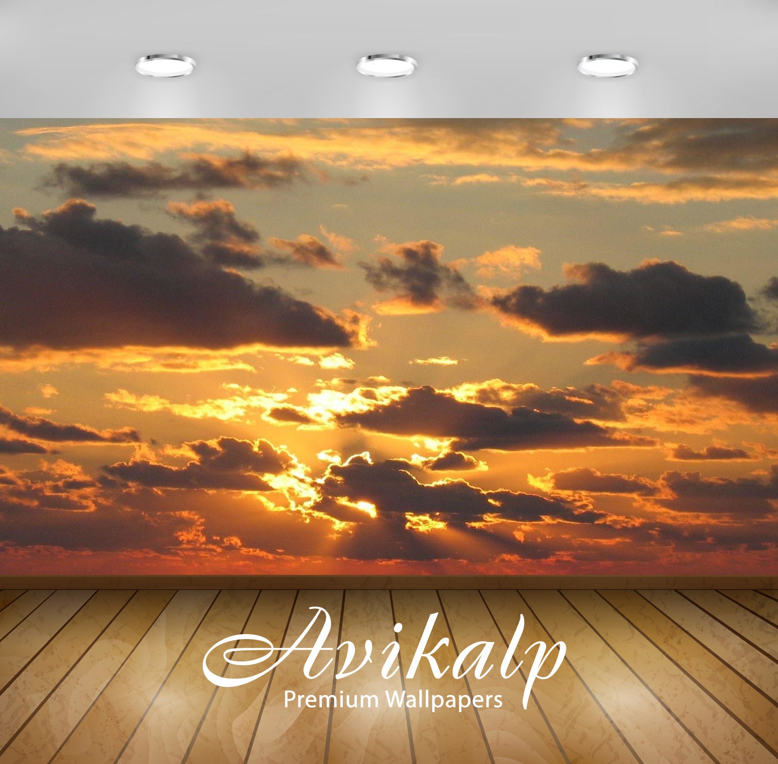 Avikalp Exclusive Awi1487 Sunset Clouds Full HD Wallpapers for Living room, Hall, Kids Room, Kitchen