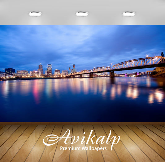 Avikalp Exclusive Awi1514 Portland City View Full HD Wallpapers for Living room, Hall, Kids Room, Ki