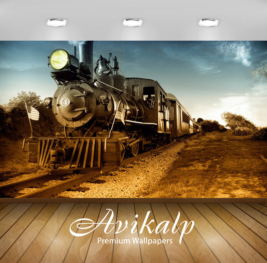 Avikalp Exclusive Awi1527 Train Full HD Wallpapers for Living room, Hall, Kids Room, Kitchen, TV Bac