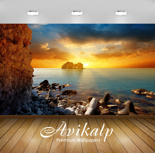 Avikalp Exclusive Awi1581 Sunrise View Full HD Wallpapers for Living room, Hall, Kids Room, Kitchen,