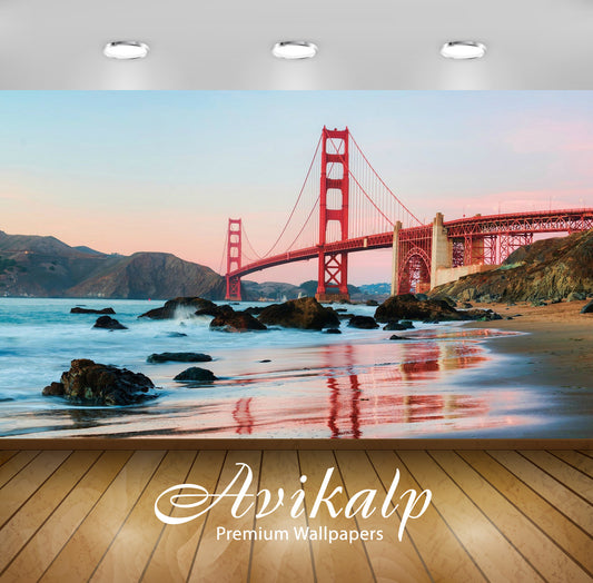 Avikalp Exclusive Awi1658 Golden Gate Bridge Full HD Wallpapers for Living room, Hall, Kids Room, Ki