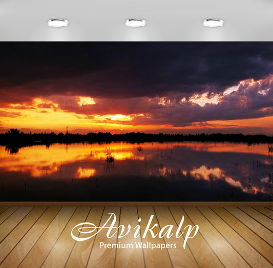 Avikalp Exclusive Awi1684 Beautiful Sunset Full HD Wallpapers for Living room, Hall, Kids Room, Kitc