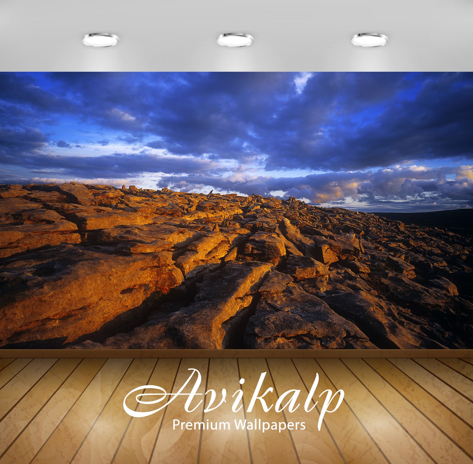 Avikalp Exclusive Awi1704 Rocks Clouds Full HD Wallpapers for Living room, Hall, Kids Room, Kitchen,