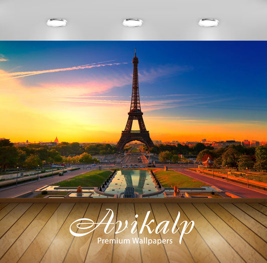 Avikalp Exclusive Awi1722 Eiffel Tower Full HD Wallpapers for Living room, Hall, Kids Room, Kitchen,