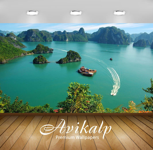 Avikalp Exclusive Awi1737 Halong Bay Beauty Full HD Wallpapers for Living room, Hall, Kids Room, Kit