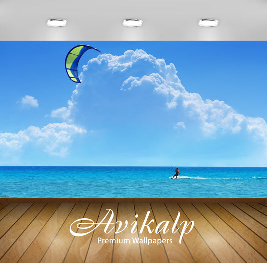 Avikalp Exclusive Awi1902 Kite Surfing Water Sport Full HD Wallpapers for Living room, Hall, Kids Ro