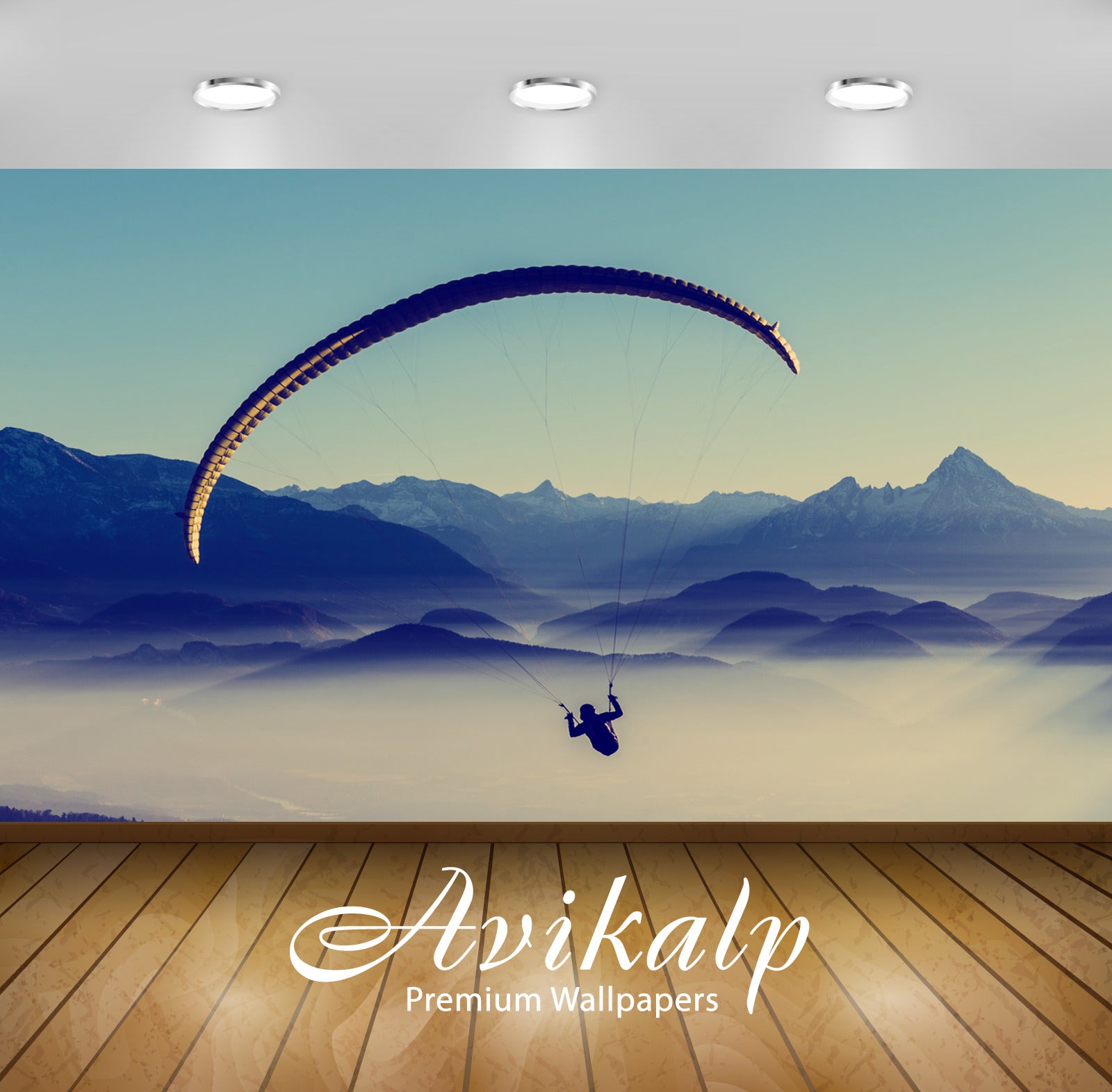 Avikalp Exclusive Awi1908 Paragliding Full HD Wallpapers for Living room, Hall, Kids Room, Kitchen,