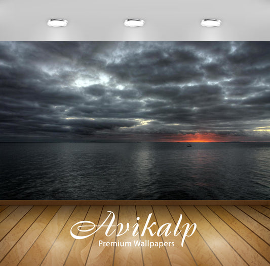 Avikalp Exclusive Awi1933 Sunset Full HD Wallpapers for Living room, Hall, Kids Room, Kitchen, TV Ba