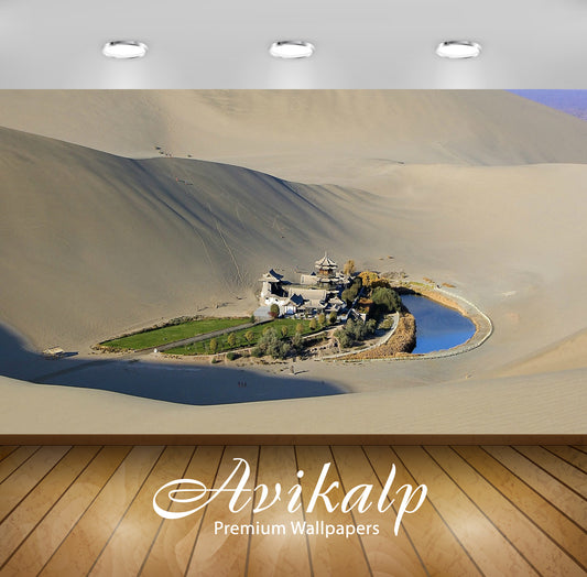 Avikalp Exclusive Awi1934 The Crescent Lake In The Gobi Desert Full HD Wallpapers for Living room, H