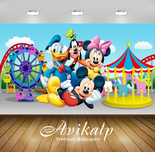 Avikalp Exclusive Awi2056 Daisy Duck Goofy Mickey And Minnie Mouse In Luna Park Full  Full HD Wallpa