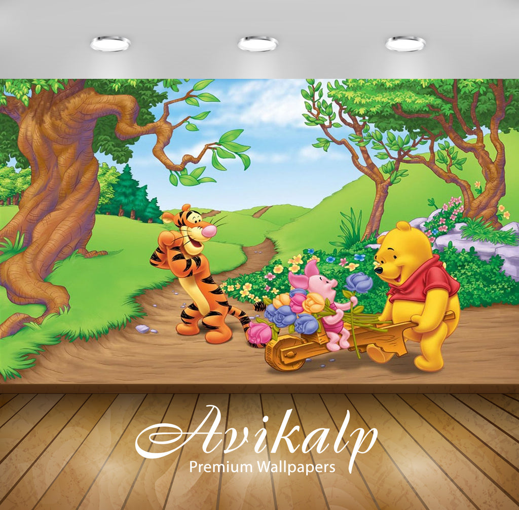 Avikalp Exclusive Awi2168 Tigger Piglet And Winnie The Pooh Spring Pic 