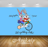 Avikalp Exclusive Awi2196 Bugs Bunny and Lola Bunny driving bicycle Full HD Wallpapers for Living ro