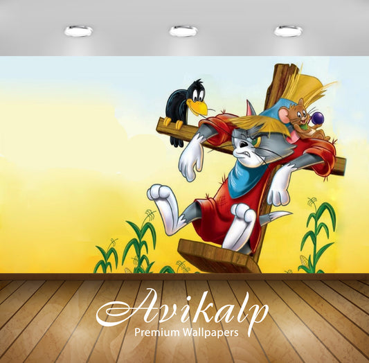 Avikalp Exclusive Awi2271 Tom and Jerry Mouse Trouble Full HD Wallpapers for Living room, Hall, Kids