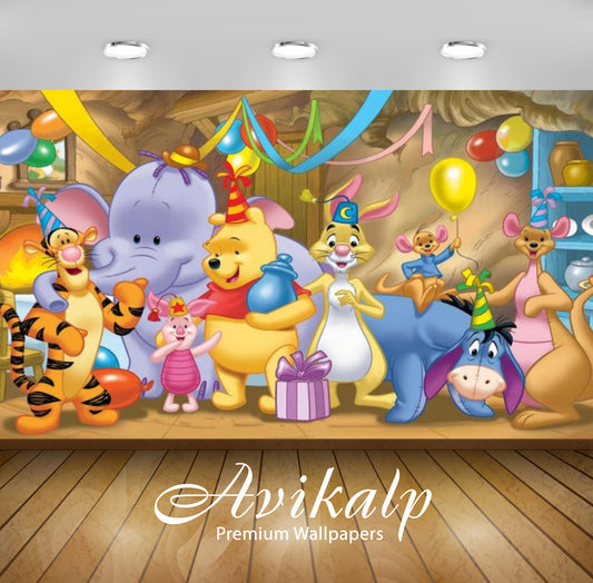 Avikalp Exclusive Awi2333 Winnie the Pooh Happy Birthday celebration birthday gifts Full HD Wallpape