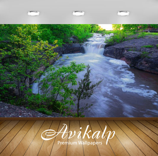 Avikalp Exclusive Awi2462 Butcher Falls To Cowley Falls Full HD Wallpapers for Living room, Hall, Ki