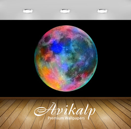 Avikalp Exclusive Awi2834 Moon Full Color Full HD Wallpapers for Living room, Hall, Kids Room, Kitch