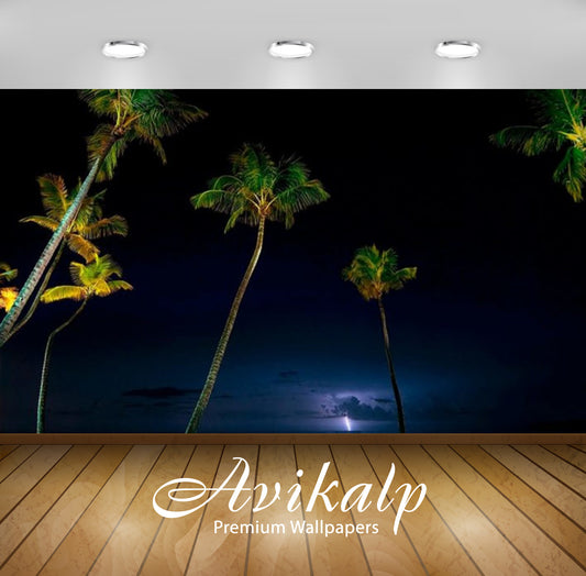 Avikalp Exclusive Awi2865 Night Samui Ocean Dark Clouds Storm In Las Terrenas Saman&nbsp; Dominican Repu