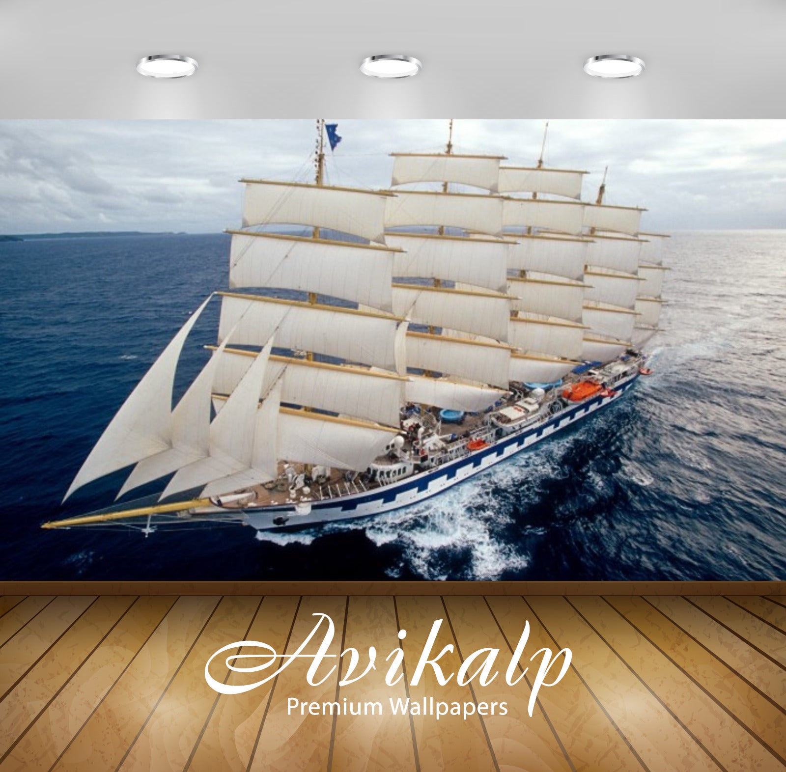 Avikalp Exclusive Awi3050 Star Clippers Sea Full HD Wallpapers for Living room, Hall, Kids Room, Kit