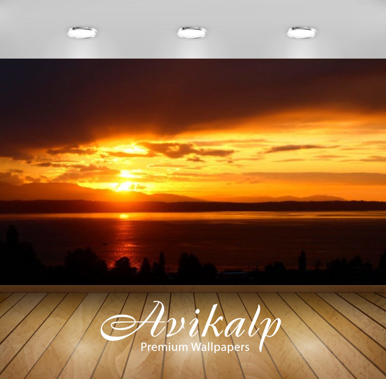 Avikalp Exclusive Awi3082 Sunset In Edmonds Washington Full HD Wallpapers for Living room, Hall, Kid