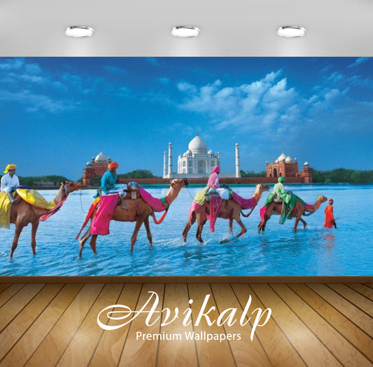 Avikalp Exclusive Awi3124 Tajmahal Indian Culture Desktop Full HD Wallpapers for Living room, Hall,