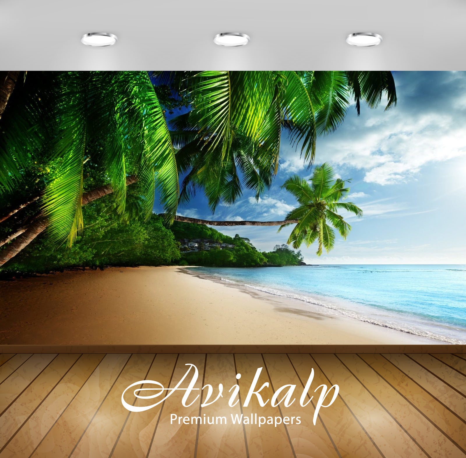 Avikalp Exclusive Awi3125 Takamaka Seychelles Tropical Coast Sea Sand Beach Palms Waves Blue Sky Ful