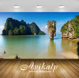 Avikalp Exclusive Awi3131 Thailand Phutket Nature Rock In Water Full HD Wallpapers for Living room,