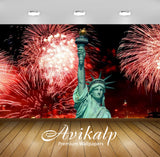 Avikalp Exclusive Awi3137 The Statue Of Liberty And 4th Of July Celebration Fireworks Full HD Wallpa