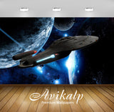 Avikalp Exclusive Awi3185 Uss Voyager Spaceship Full HD Wallpapers for Living room, Hall, Kids Room,