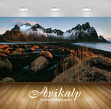 Avikalp Exclusive Awi3190 Vestrahorn Iceland Winter Morning Sky Mountains Snow Grass Beach Sand Blac