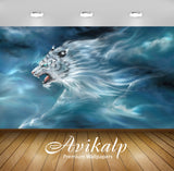 Avikalp Exclusive Awi3216 White Tiger Cloud Art Full HD Wallpapers for Living room, Hall, Kids Room,