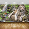 Avikalp Exclusive Awi3219 White Tigress With Two Cubs Waterfall Lotus Jungle Full HD Wallpapers for