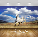 Avikalp Exclusive Awi3270 Running White Horse Scenery Clouds Full HD Wallpapers for Living room, Hal