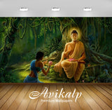 Avikalp Exclusive Awi3311 Lord Budhha Full HD Wallpapers for Living room, Hall, Kids Room, Kitchen,