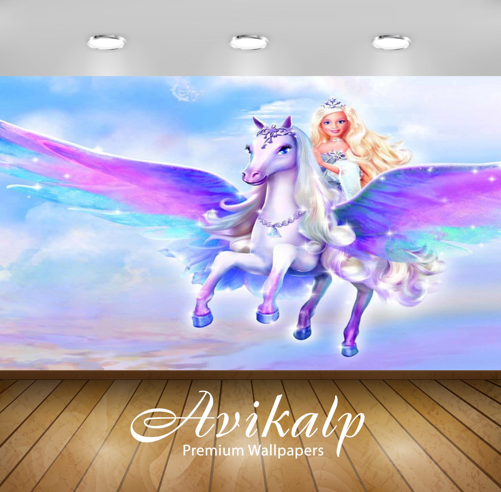 Avikalp Exclusive Awi3318 Princess On Horse Full HD Wallpapers for Living room, Hall, Kids Room, Kit