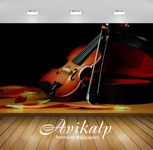 Avikalp Exclusive Awi3363 Violin Musical Instument Full HD Wallpapers for Living room, Hall, Kids Ro