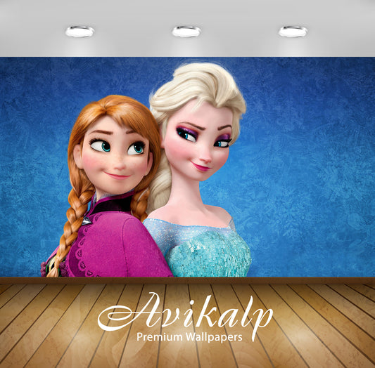 Avikalp Exclusive Awi3436 Elsa And Anna Frozen Full HD Wallpapers for Living room, Hall, Kids Room,