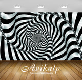 Avikalp Exclusive Awi3508 Black And White Hypnotic Swirl Abstract Full HD Wallpapers for Living room