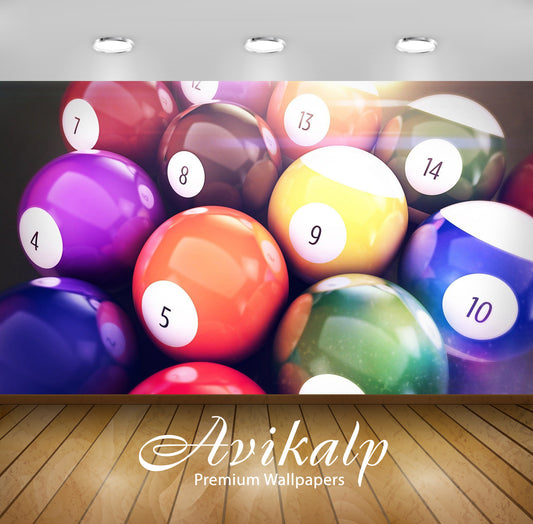 Avikalp Exclusive Awi3534 Billiard Balls Full HD Wallpapers for Living room, Hall, Kids Room, Kitche